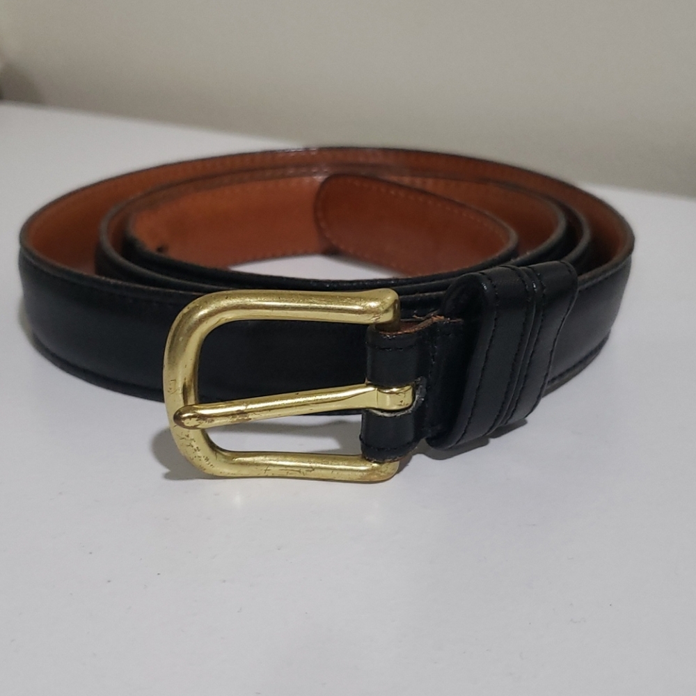 Vintage Coach 42" black leather belt #6600